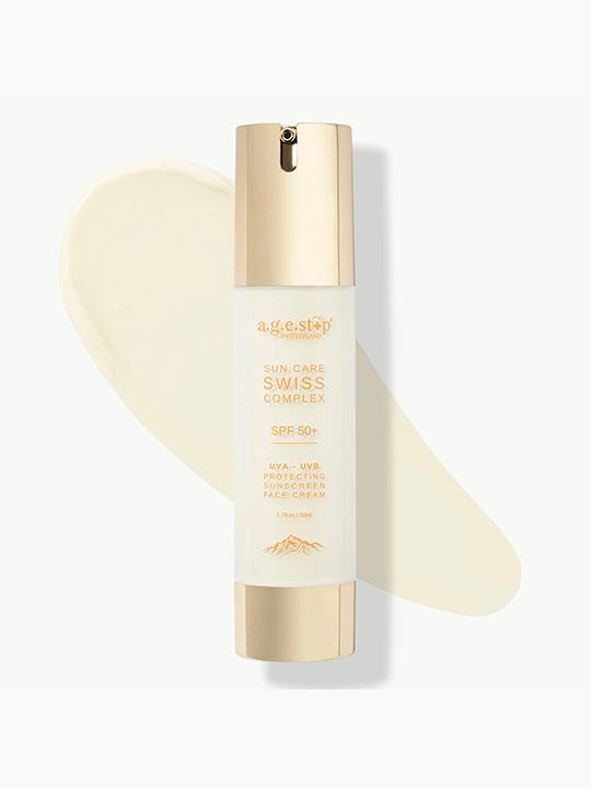 Kem chống nắng phổ rộng dưỡng ẩm & tái sinh làn da Agestop Swiss Suncare Complex SPF 50+ 50ml - MS AT30