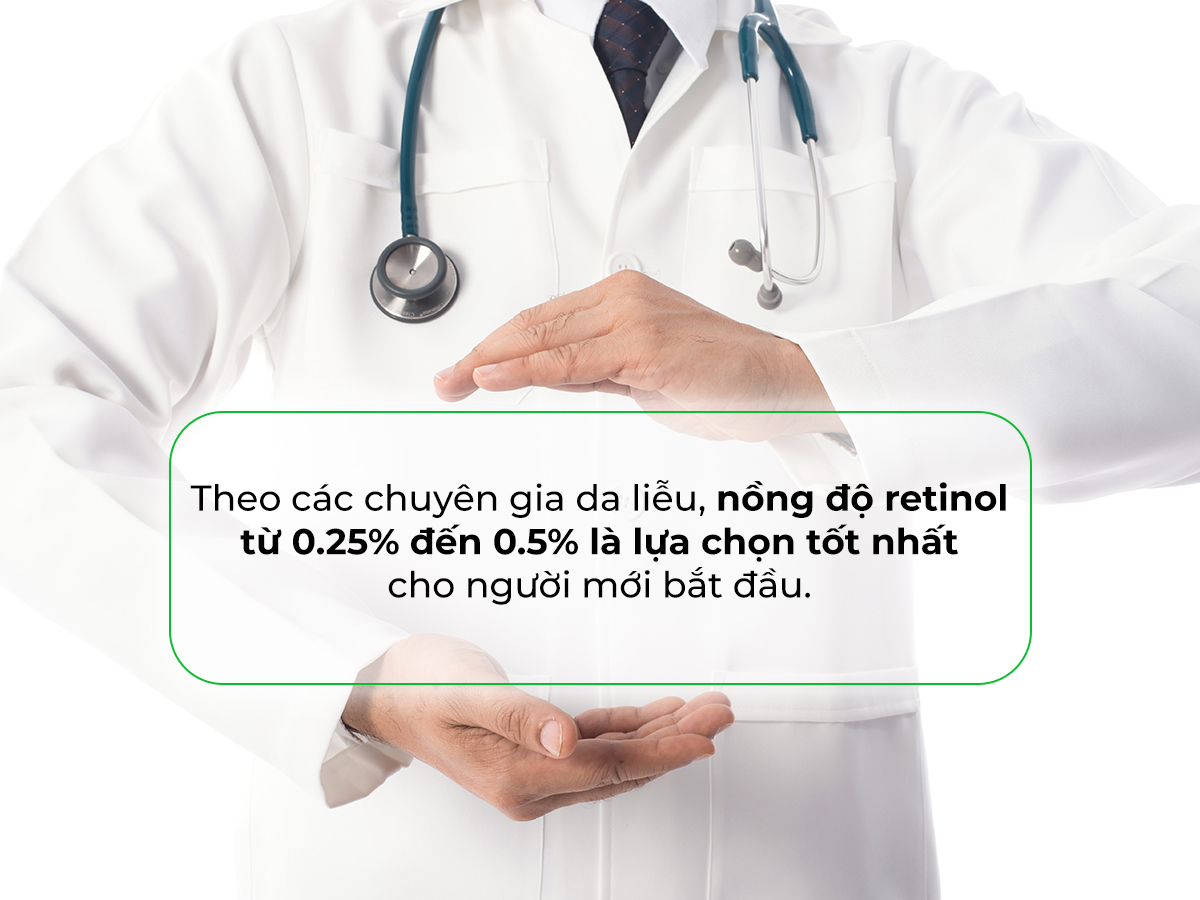 Các nồng độ retinol trị nám khuyên dùng cho người mới 